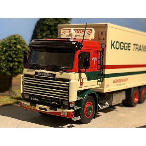 Tekno Tekno Scania 143M rigid truck with 2-axle trailer KOGGE TRANSPORT
