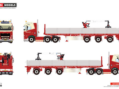 WSI WSI Volvo FH5 sleeper cab  6x2 with 3-axle brick trailer SAMBEEK