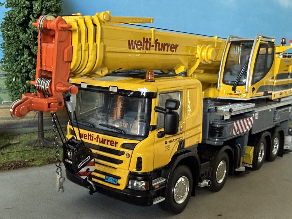 WSI WSI EXCLUSIEF Scania P420 Low 8x4 Liebherr LTF 1060-4.1 WELTI FURRER