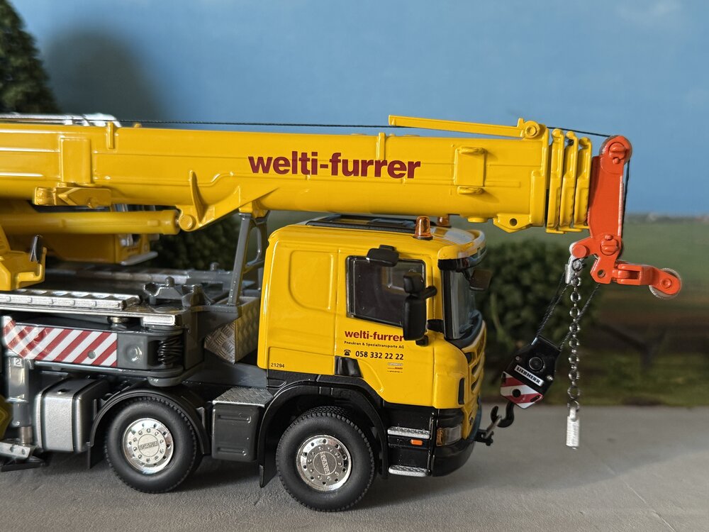 WSI WSI EXCLUSIEF Scania P420 Low 8x4 Liebherr LTF 1060-4.1 WELTI FURRER