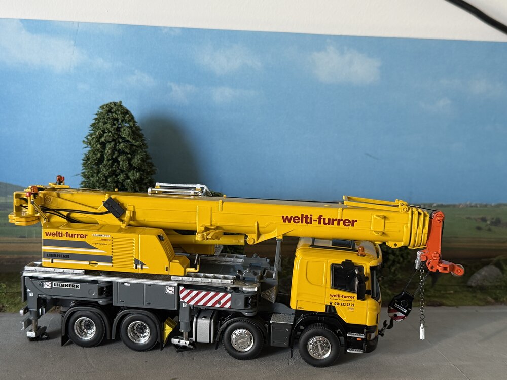 WSI WSI EXCLUSIEF Scania P420 Low 8x4 Liebherr LTF 1060-4.1 WELTI FURRER