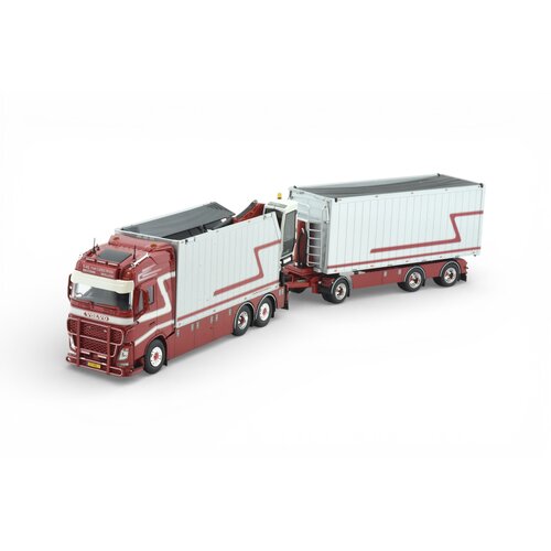Tekno Tekno Volvo FH04 Globetrotter rigid truck with trailer + zamac opentop containers G & J VAN LEEUWEN
