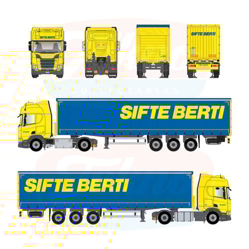 Tekno Tekno Scania NGR Highline 4x2 met 3-asssige zeiloplegger SIFTE BERTI