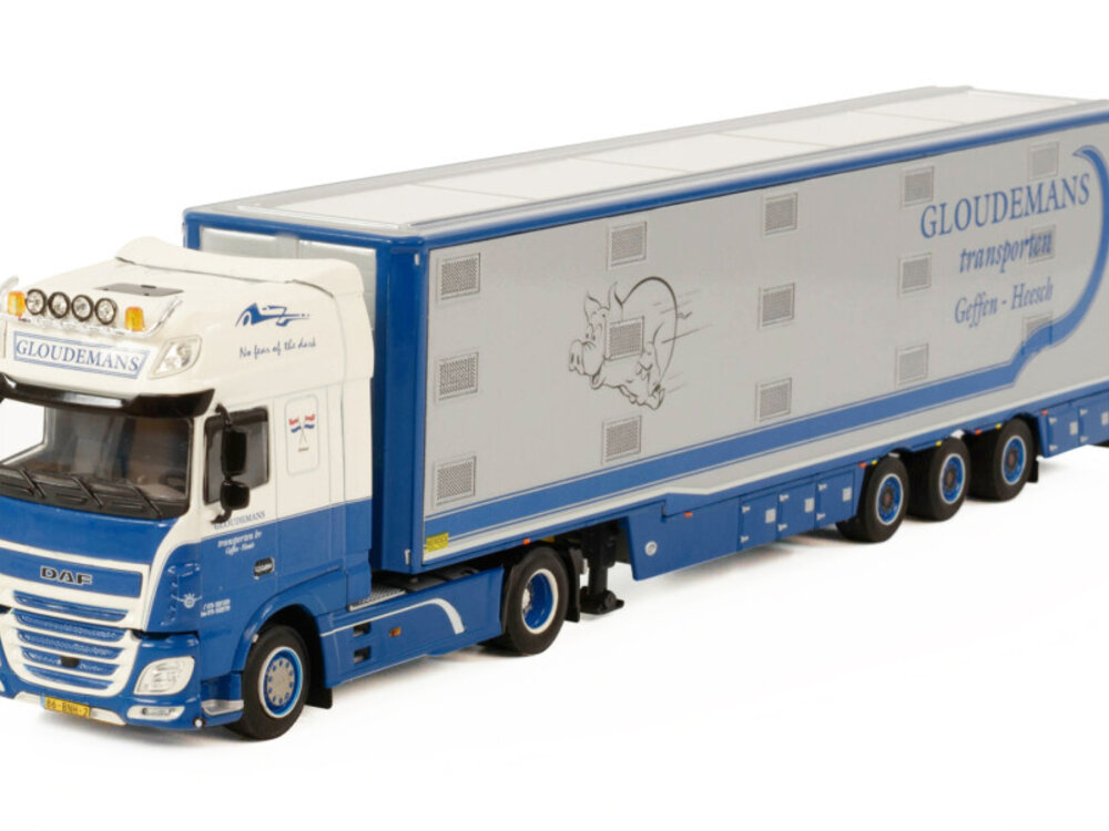 WSI WSI DAF XF Super Space Cab 4x2 Livestock trailer GLOUDEMANS