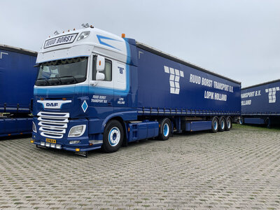 WSI WSI  DAF XF Super Space Cab 4x2 with 3-axle curtainside trailer RUUD BORST