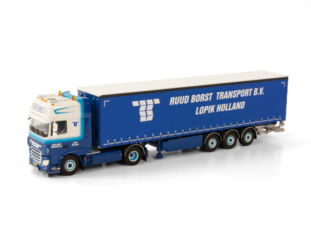 WSI WSI  DAF XF Super Space Cab 4x2 with 3-axle curtainside trailer RUUD BORST