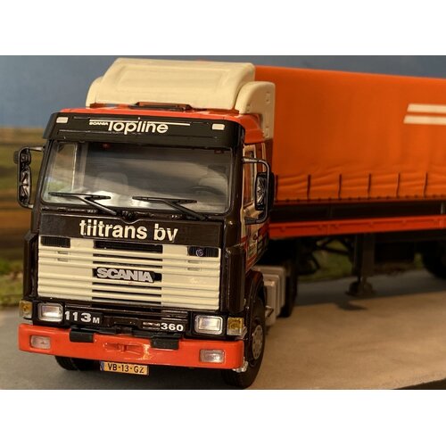 WSI WSI Scania 3-serie met schuif zeilenoplegger TILTRANS