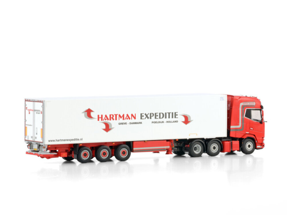 WSI WSI DAF XG 6x2 twinsteer met 3-as koeloplegger HARTMAN EXPEDITIE