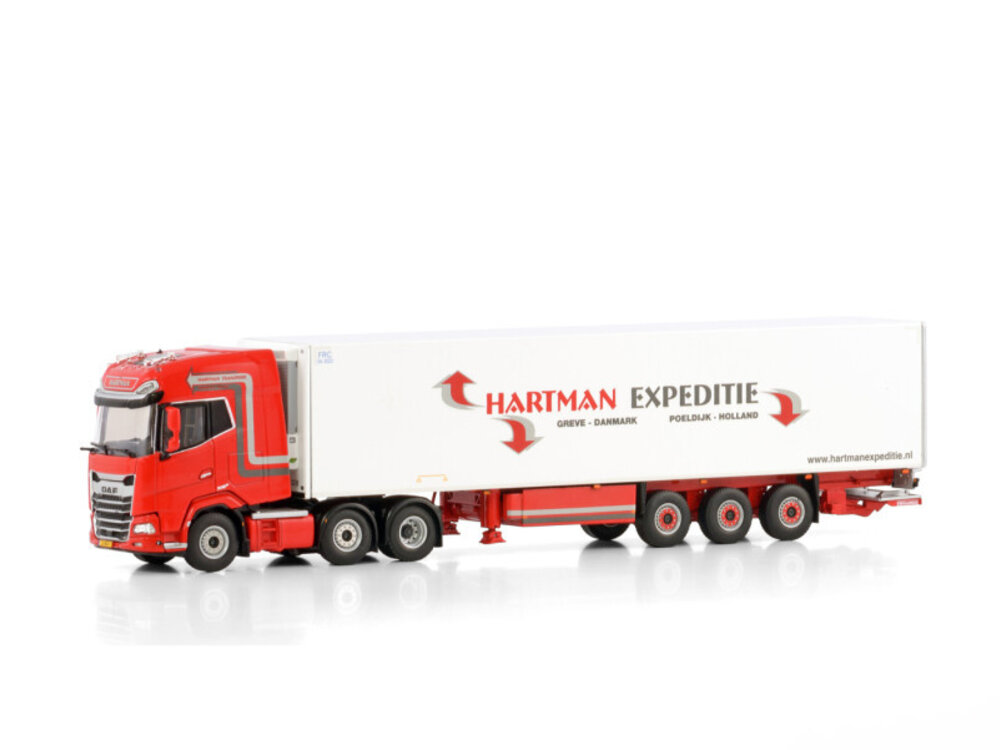 WSI WSI DAF XG 6x2 twinsteer met 3-as koeloplegger HARTMAN EXPEDITIE
