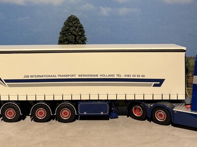 WSI WSI Mercedes- Benz Actros MP3 6x2 twin steer with 4-axle curtainside trailer JSB SWIJNENBURG