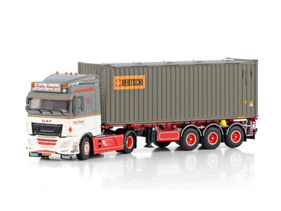 WSI WSI DAF XF Space Cab 4x2 + 3-axle container trailer with 30ft. bulkcontainer DE KRAKER