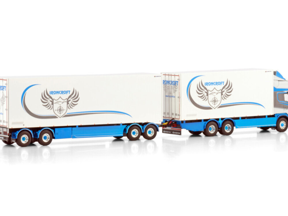 WSI WSI Scania 4-serie Topline 6x2 motorwagen met 4-as koeloplegger IRONCROFT