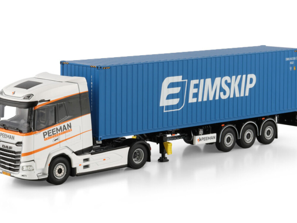 WSI WSI DAF XG 4x2 met 3-assige flex container trailer + 40ft container PEEMAN