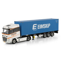 WSI DAF XG 4x2 met 3-assige flex container trailer + 40ft container PEEMAN