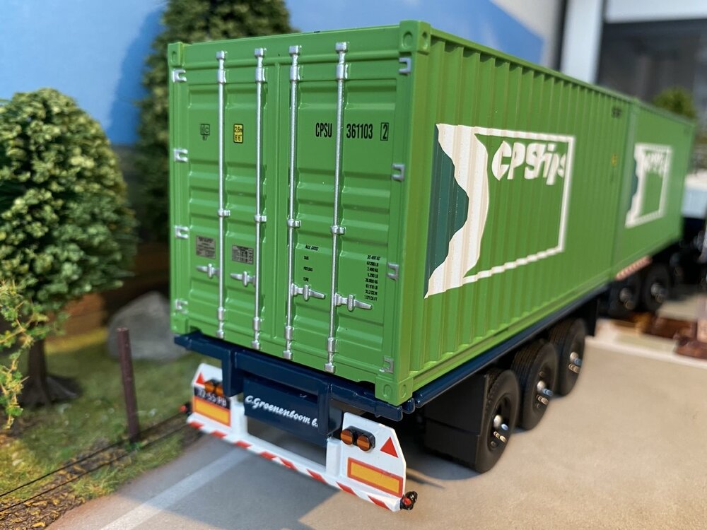 Tekno Tekno Mack F700 with klassiek container chassis with 2x 20ft container GROENENBOOM