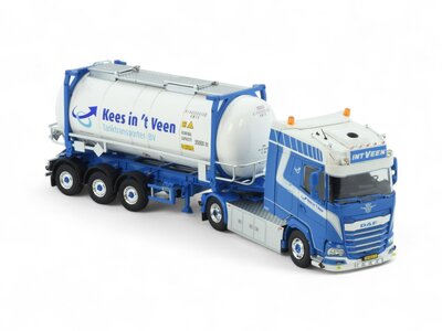 Tekno Tekno DAF XG 4x2 met kort container chassis met Swap container KEES IN'T VEEN