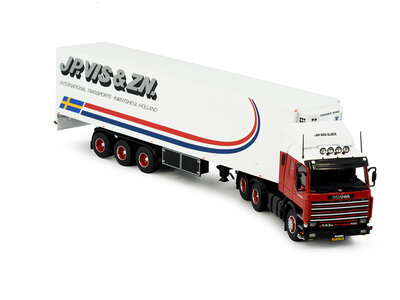 Tekno Tekno Scania 143M 6x2 met 3-as koeloplegger J.P. VIS
