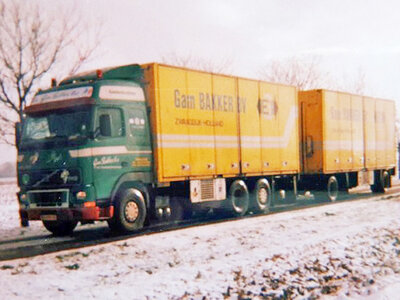 Tekno Tekno Volvo FH12 truck with with 2-axlessige trailer GAM BAKKER