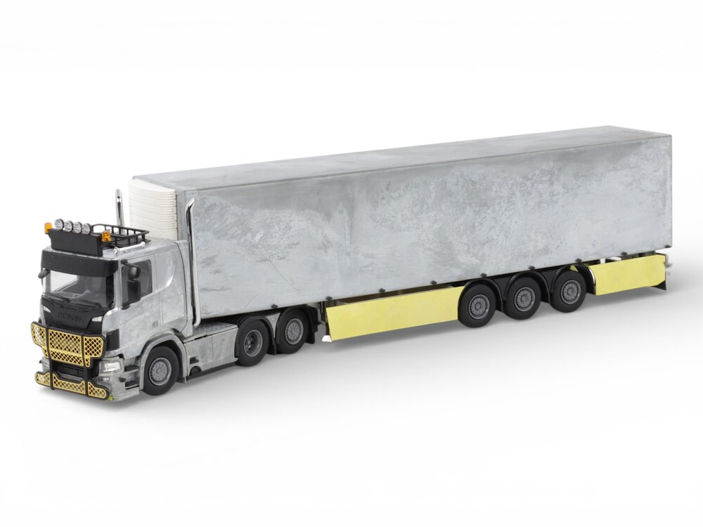 Tekno Tekno Scania NGR Lowcab 6x2 sleepas met 3-assige koeltrailer Tractor kit