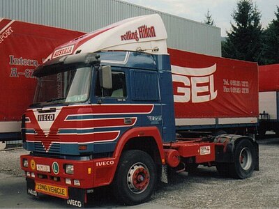 Tekno Tekno Iveco TurboStar 4x2 riged truck with 3-axle tilt trailer VOGEL