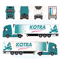 Tekno Volvo FH Aero Globetrotter XL 4x2 met 3-assige koeloplegger KOTRA