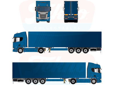 Tekno Tekno Scania Super 560R 4x2 met 3-assige koeloplegger BRAND BOOST