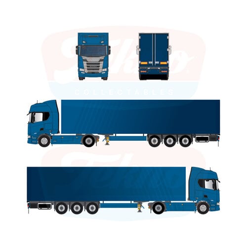 Tekno Tekno Scania Super 560R 4x2 met 3-assige koeloplegger BRAND BOOST