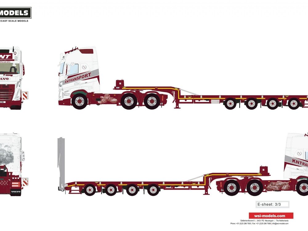 WSI WSI Volvo FH5 6x2 + 4-axle lowloader KNT Shotts Scotland