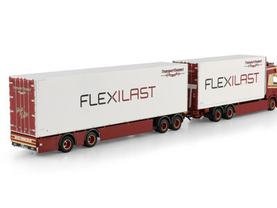 WSI WSI Scania R Highline riged box truck 6x2 tag axle box trailer with 4-axle box trailer TRANSPORTTEAMET (FLEXILAST)