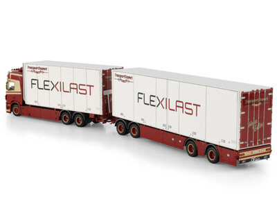 WSI WSI Scania R Highline riged box truck 6x2 tag axle box trailer with 4-axle box trailer TRANSPORTTEAMET (FLEXILAST)