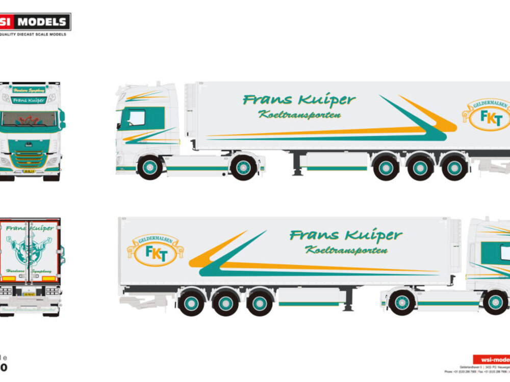 WSI WSI DAF 95 XF super space cab 4x2 met 3-assige koeloplegger FRANS KUIPER