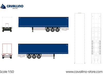 Cavallino Cavallino 3-as Schuifzeilen oplegger BASIC LINE