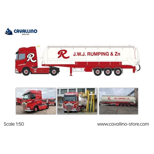 Cavallino Cavallino DAF XG 4x2 met 3-as bulkoplegger RUMPING