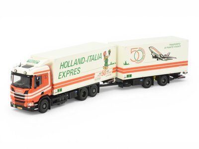 Tekno Tekno Scania Next Gen R-serie Highline met 2-assige widespread aanhanger LIEVAART