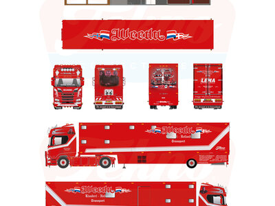 Tekno Tekno Scania NGR 530 V8 4x2 met 1-assige camper trailer (resin) FERRY "WEEDA"