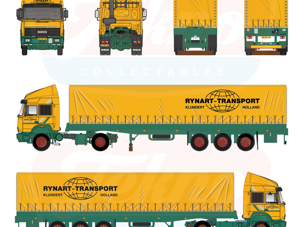 Tekno Tekno Iveco TurboStar  with 3-axle classic tilt trailer RYNART