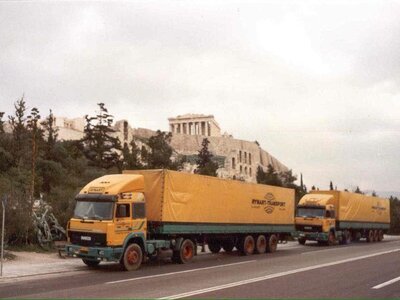 Tekno Tekno Iveco Turbostar met 3-assige klassieke huifoplegger RYNART