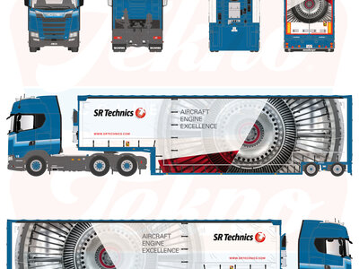 Tekno Tekno Scania S Highline 6x4 met 2-assige Resin Meusburger dieplader HEUSSI