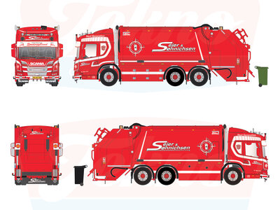 Tekno Tekno Scania L riged truck with garbage buildup SEJER & SONNICHSEN