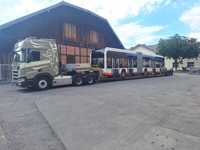 Tekno Tekno Scania Next Gen R-Highline 6x4 met Goldhofer dieplader BERGEN VON