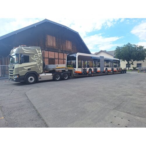 Tekno Tekno Scania Next Gen R-Highline 6x4 met Goldhofer dieplader BERGEN VON