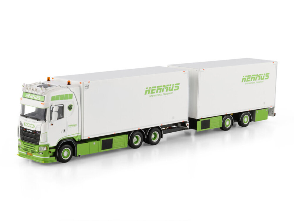 WSI WSI Scania S Highline 6x2 with 5-axle riged reefer truck with reefertrailer HERMUS