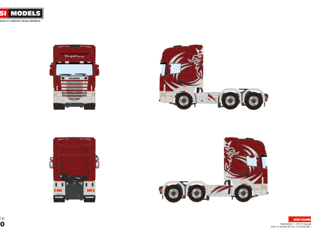 WSI WSI Scania 4 series Topline 6x2 PREMIUM LINE