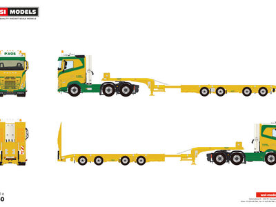 WSI WSI Volvo FH5 sleeper cab  6x2 with 4-axle semi wheel well lowloader P. VOS