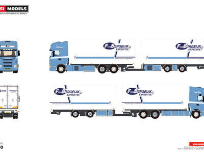 WSI WSI Scania R5 Topline 6x2 riged reefer truck with 2-axle reefer trailer F VAN BERGEIJK