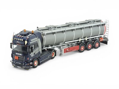 Tekno Tekno Scania R -serie Topline 4x2 trekker met 3 assige tankoplegger SL LOGISTICS