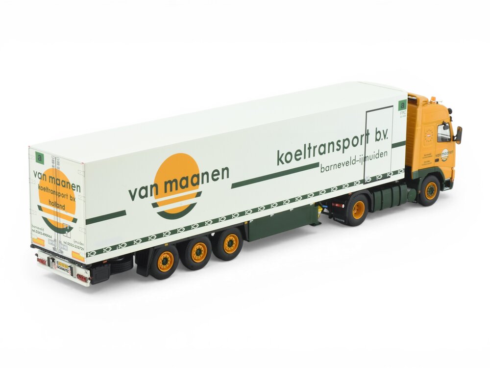 Tekno Tekno Volvo FH01 Globetrotter 4x2 trekker met 3-assige koeloplegger VAN MAANEN