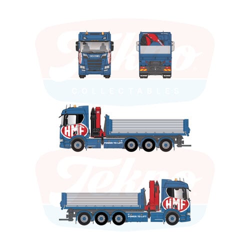 Tekno Tekno Scania XT 8x2 haakarm met HMF kraan (type 2820K5) HMF