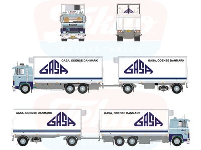 Tekno Tekno Scania 141 rigid truck with 2-axle trailer GASA ODENSE
