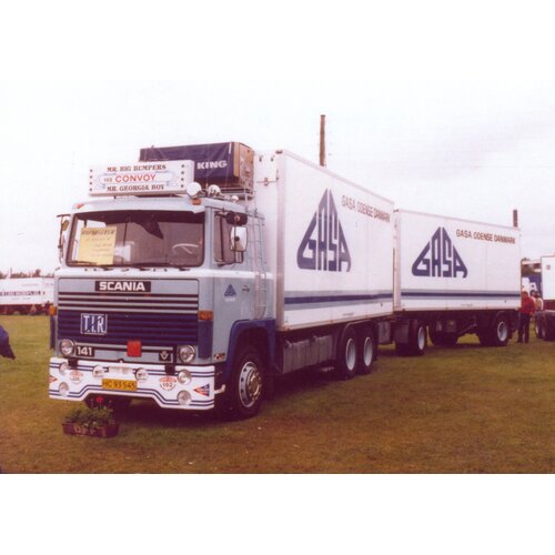 Tekno Tekno Scania 141 motorwagen met 2-assige schamelaanhanger GASA ODENSE